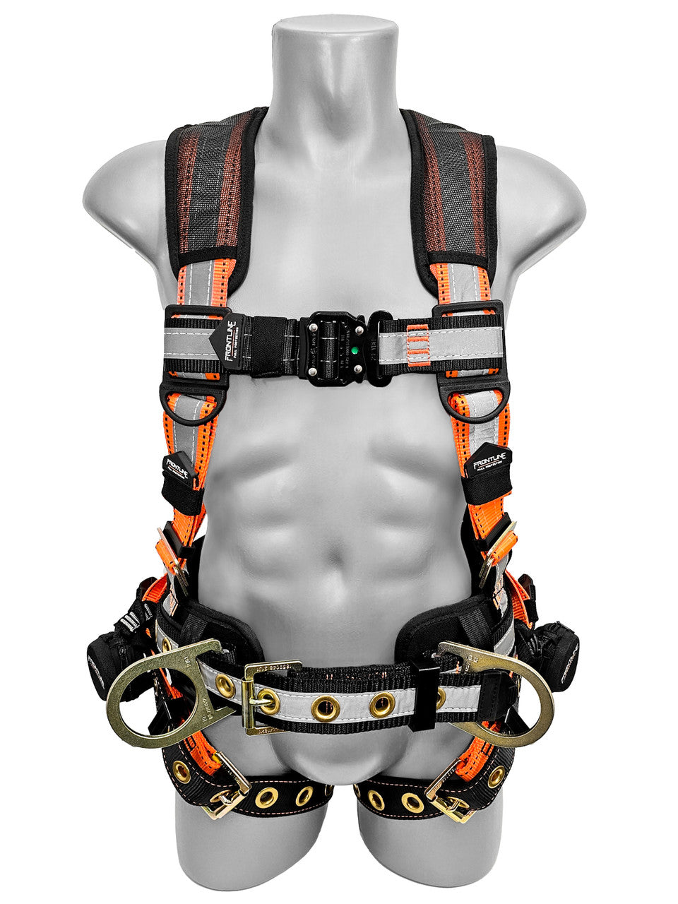 Frontline 100RCTB Combat™  Reflective Construction Full Body Harness with Tongue Buckle Legs and Trauma Straps
