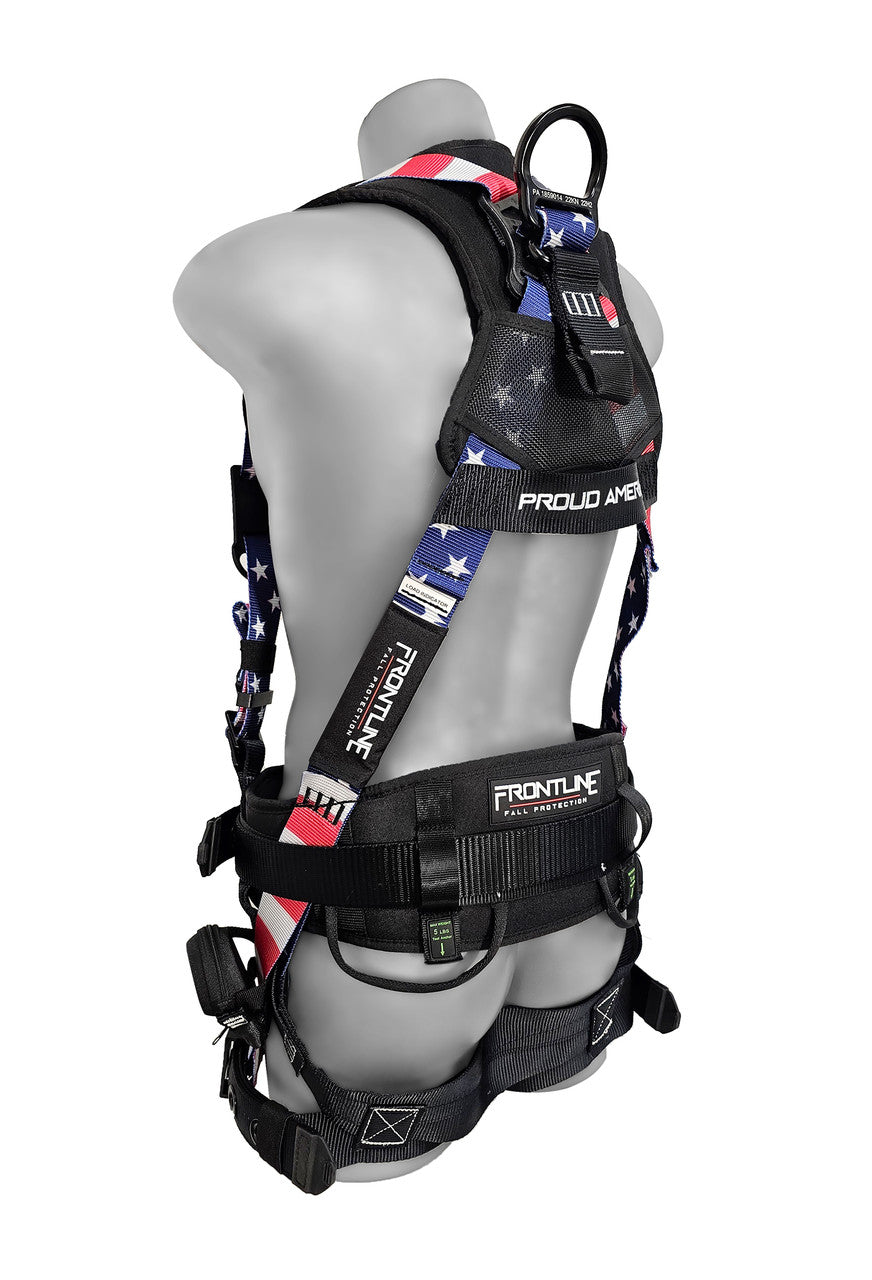 Frontline 110CTB-AM American Style Full Body Harness with Aluminum Hardware and Suspension Trauma Straps