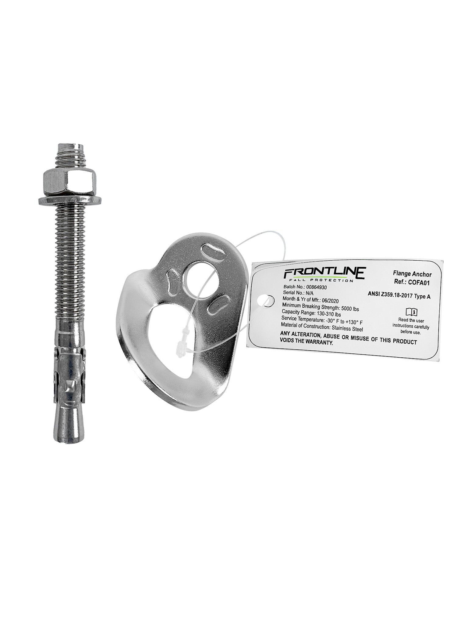 Frontline COFA01 + COFA01RB Stainless Steel Flange Anchor with Bolt