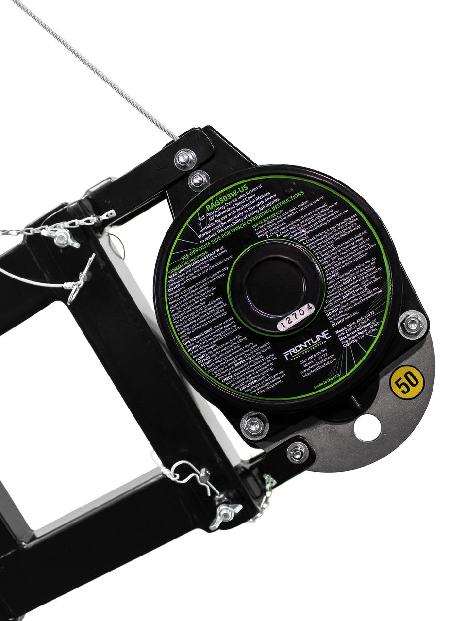 Frontline DAN75RA-US Patriot™ Confined Space Davit with 50' 3-Way Retrieval System - Made in USA