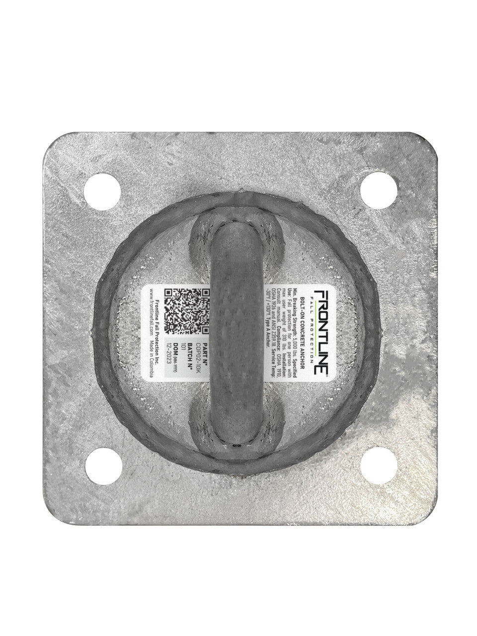Frontline COP02-10K Concrete and Steel 10k Lbs Reusable Anchor Plate