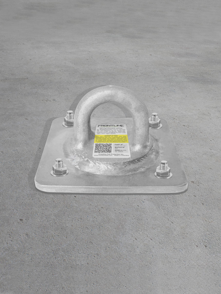 Frontline COP02-10K-CAL Concrete and Steel 10k Lbs HDG Reusable Anchor Plate - CAL-OSHA