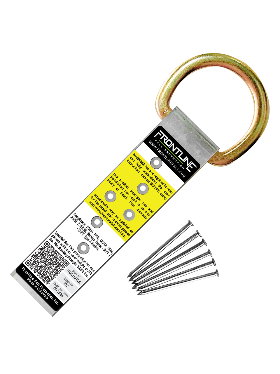 Frontline ROSU01SS Stainless Steel Permanent Use Roof Anchor