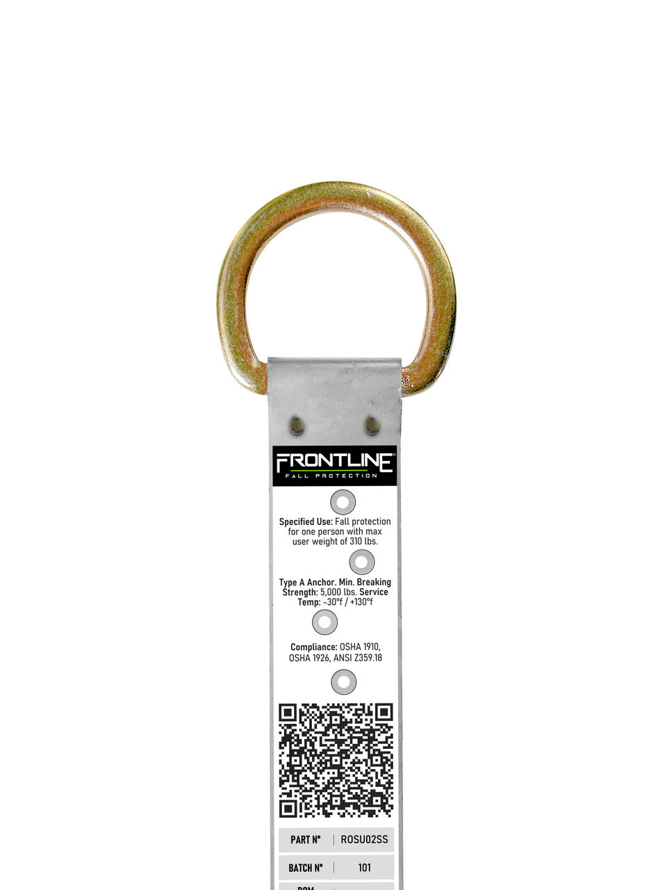 Frontline ROSU02SS Stainless Steel Permanent Use Roof Anchor (Double D-Ring)