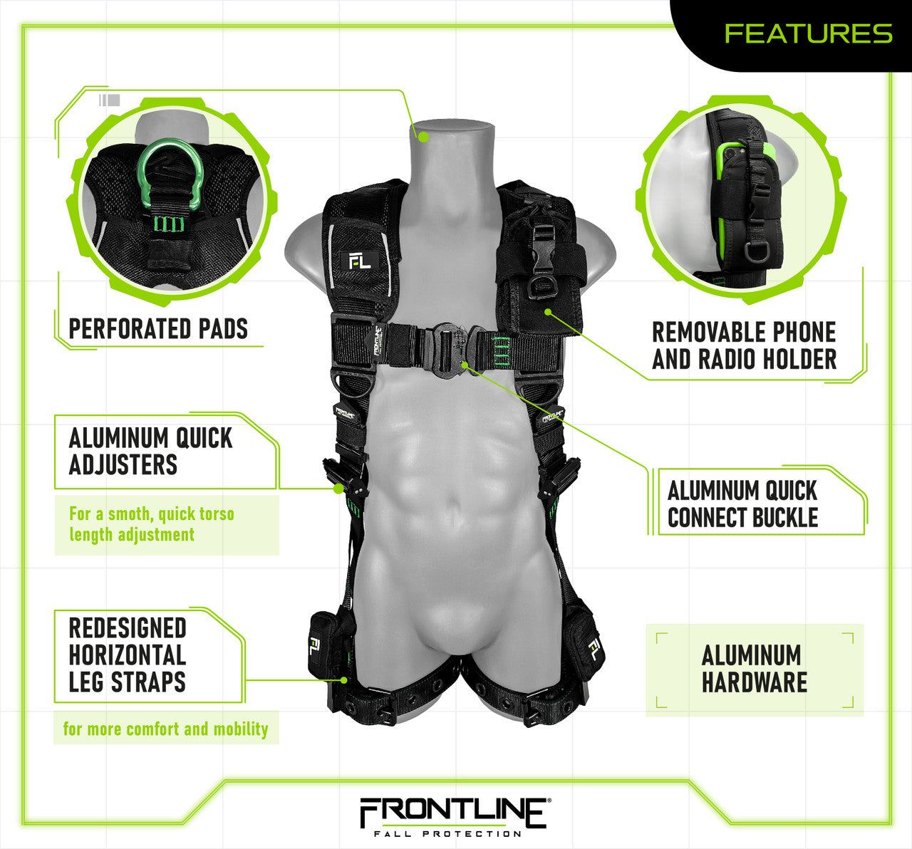 Frontline 250VTB Elite™ Vest Style Harness with Aluminum Hardware and Suspension Trauma Straps