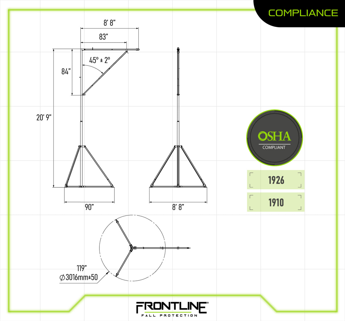 Frontline OTP21 Overhead Tripod Anchor