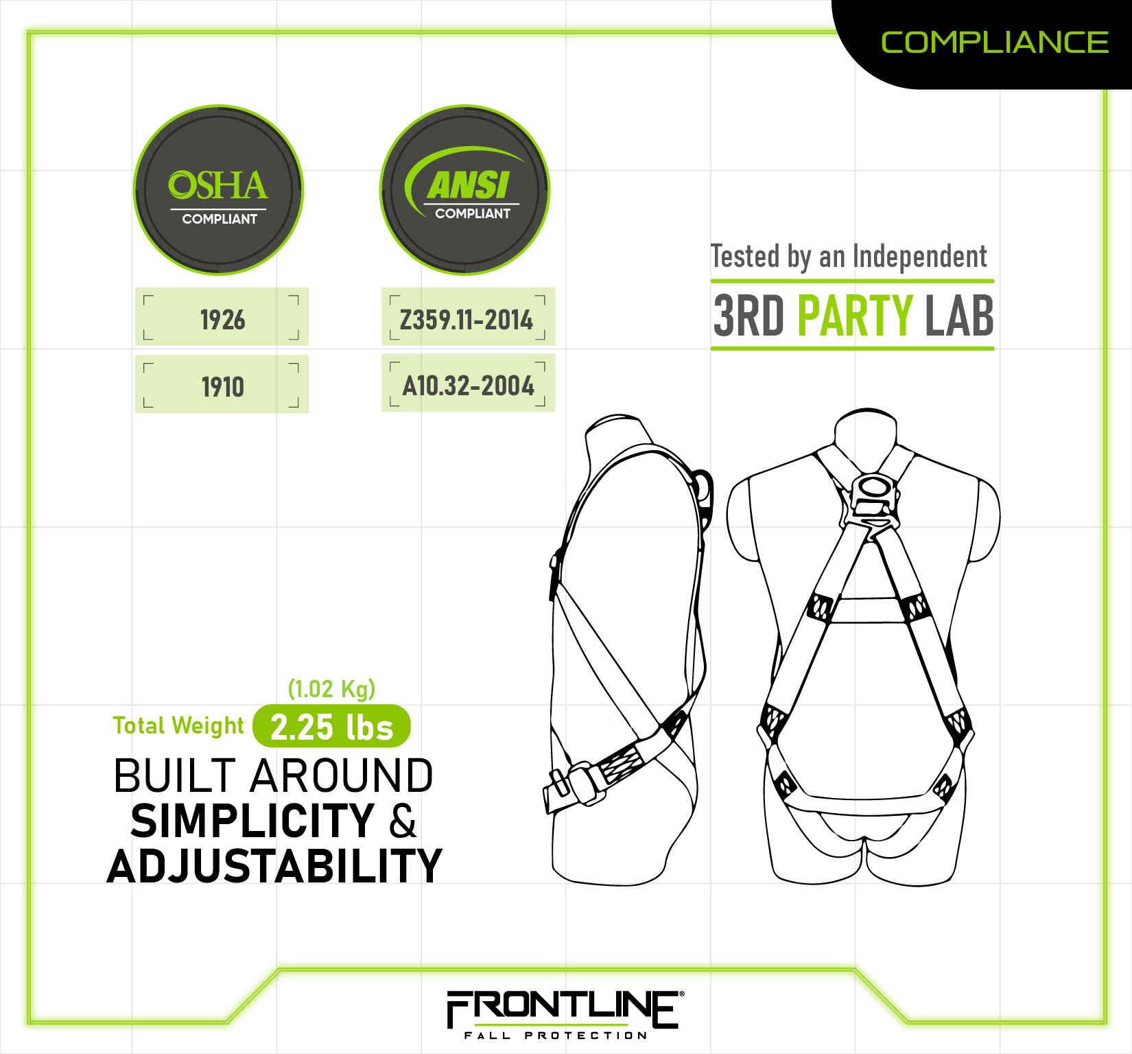 Frontline 100VMB Combat™  Economy Series Full Body Harness (Uni)