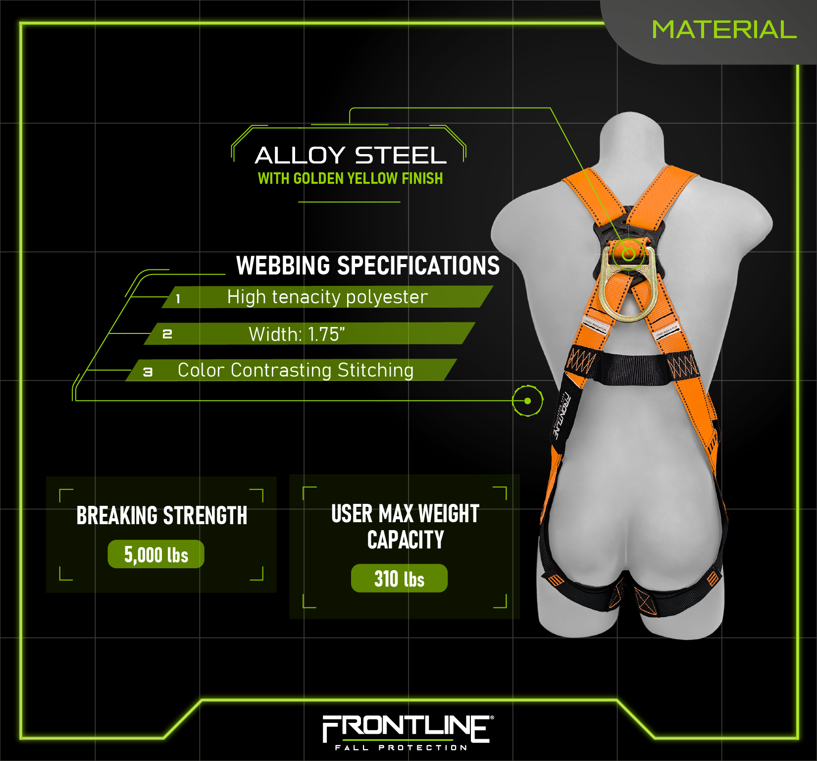 Frontline 100VMB Combat™  Economy Series Full Body Harness (Uni)