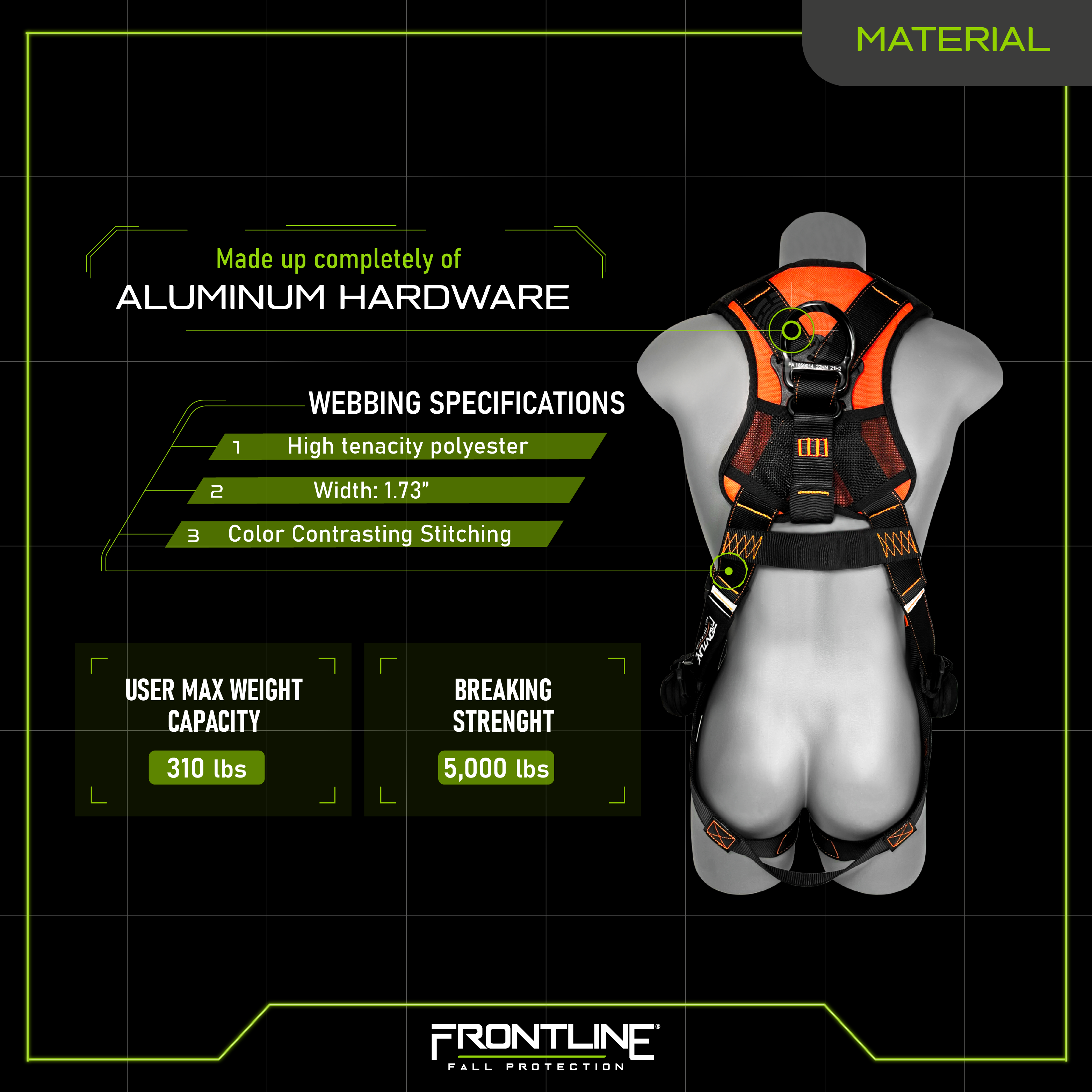 Frontline 110VTB Combat™ Lite Vest Style Harness with Aluminum Hardware and Suspension Trauma Straps
