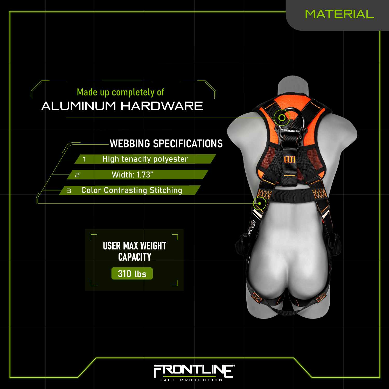 Frontline 110VTB Combat™ Lite Vest Style Harness with Aluminum Hardware and Suspension Trauma Straps