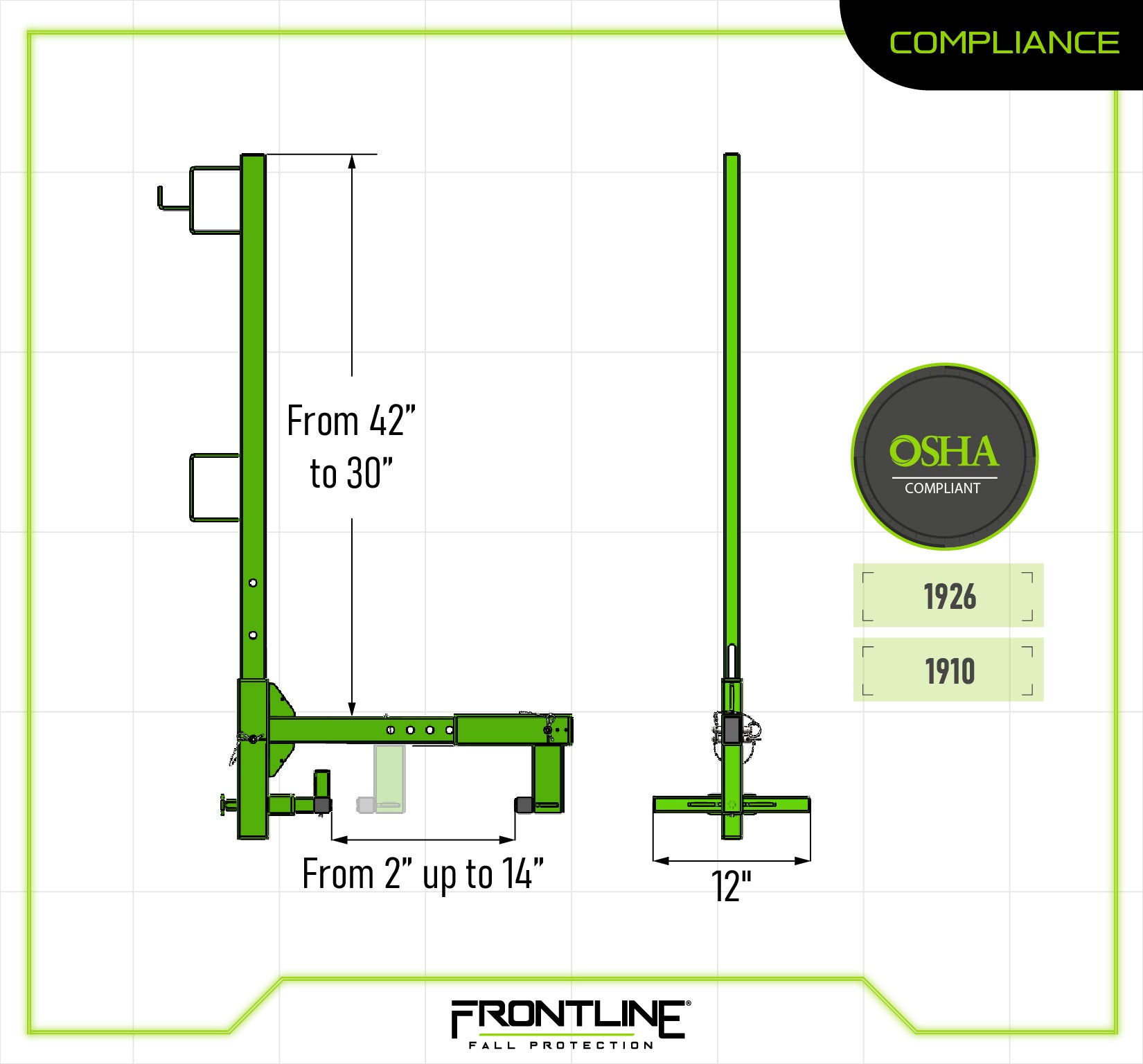 Frontline GUP2X4 Parapet Wall Guardrail System