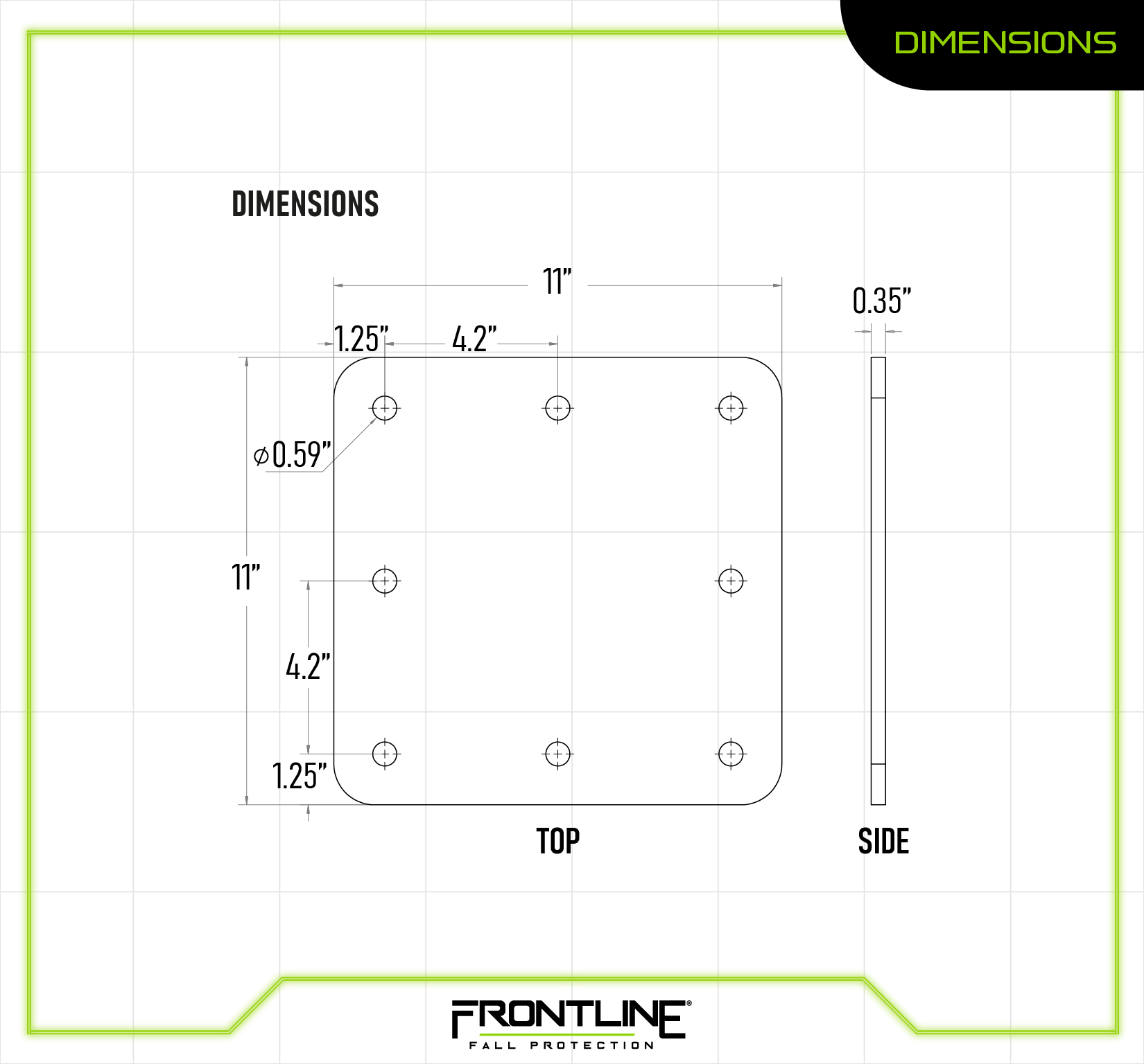 Frontline RC-BKRPLT RC Concrete Anchor Backer Plate ( (Hardware not Included)