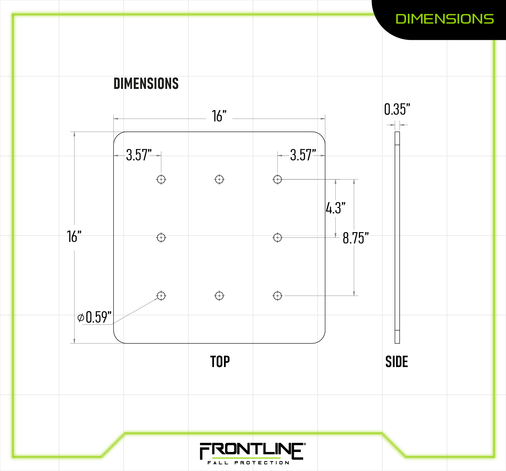 Frontline RO-BKRPLT RO Multifunction Anchor Backer Plate (Hardware not Included)