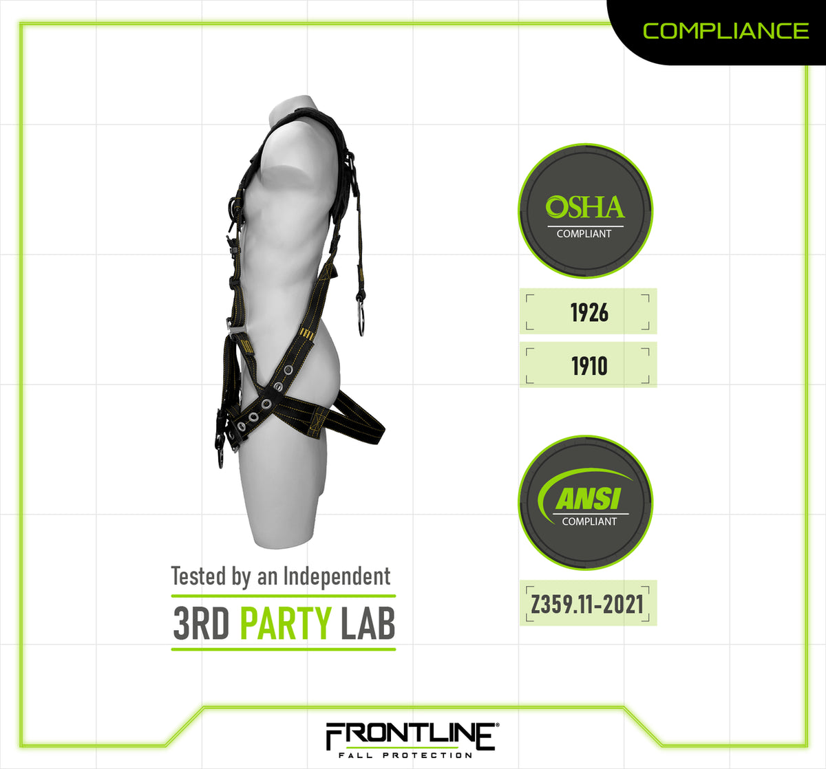 Front Line Systems Frontline 150DHVT Derrick Vest Style Harness – Frontline Fall Protection
