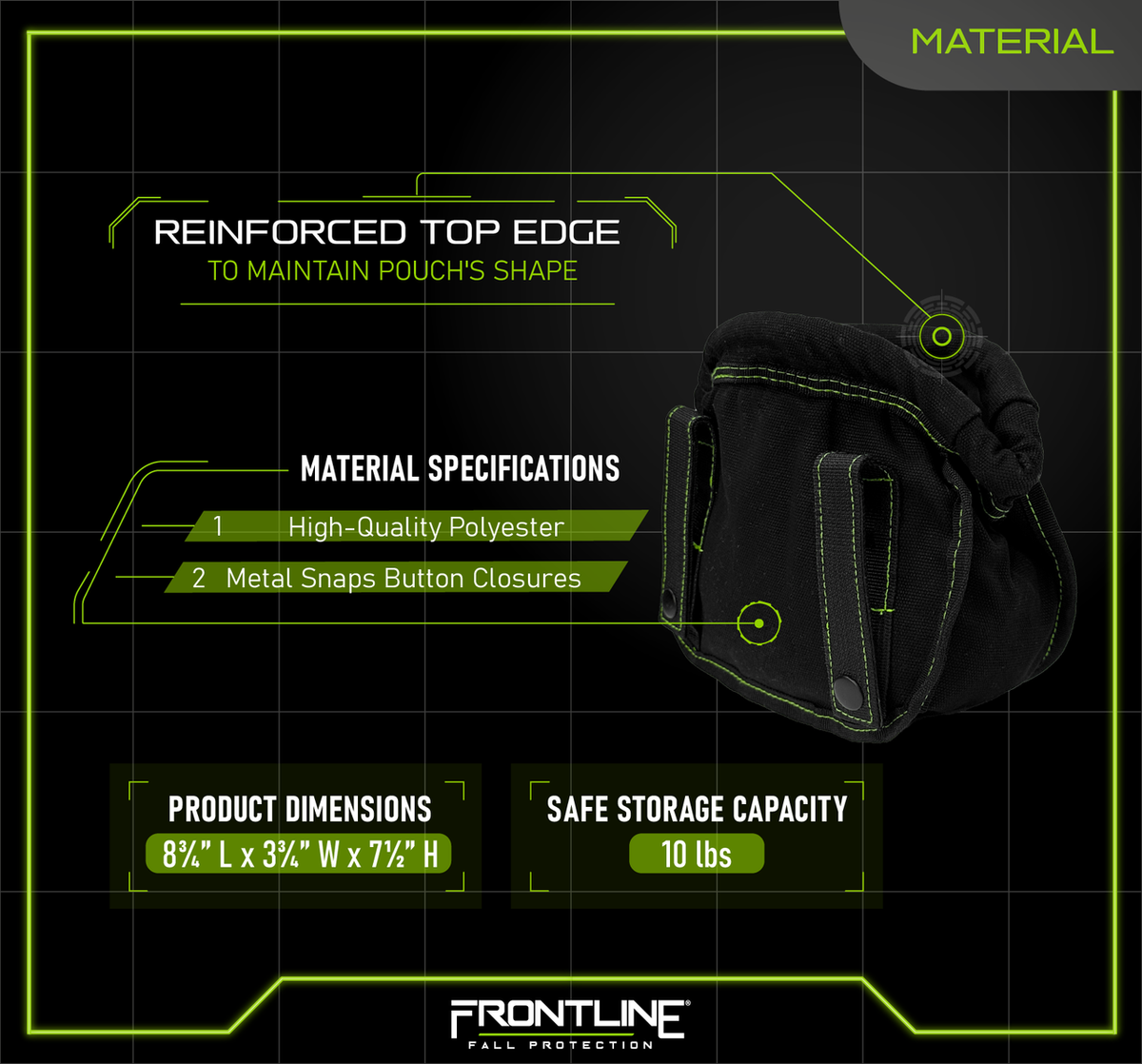 Large Front Line Frontline BP10L ToolGrip™ 10 lbs Tool Pouch (Large) – Frontline Fall ...