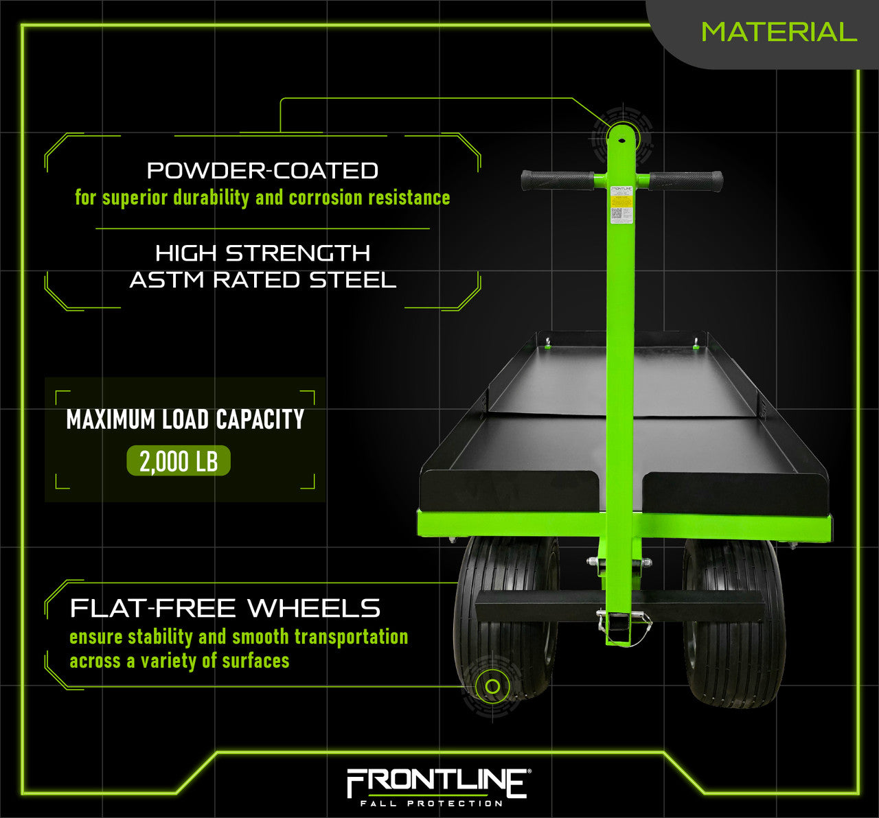 Frontline MC2000 Heavy-duty Adjustable Material Cart
