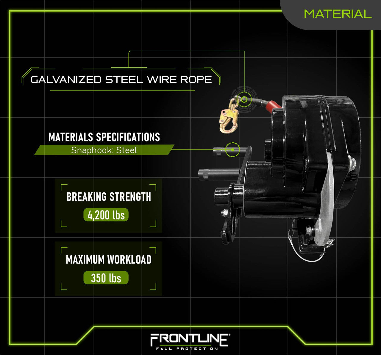 Frontline RAW50-US Patriot™ 50' Material Retrieval Winch - Made in USA