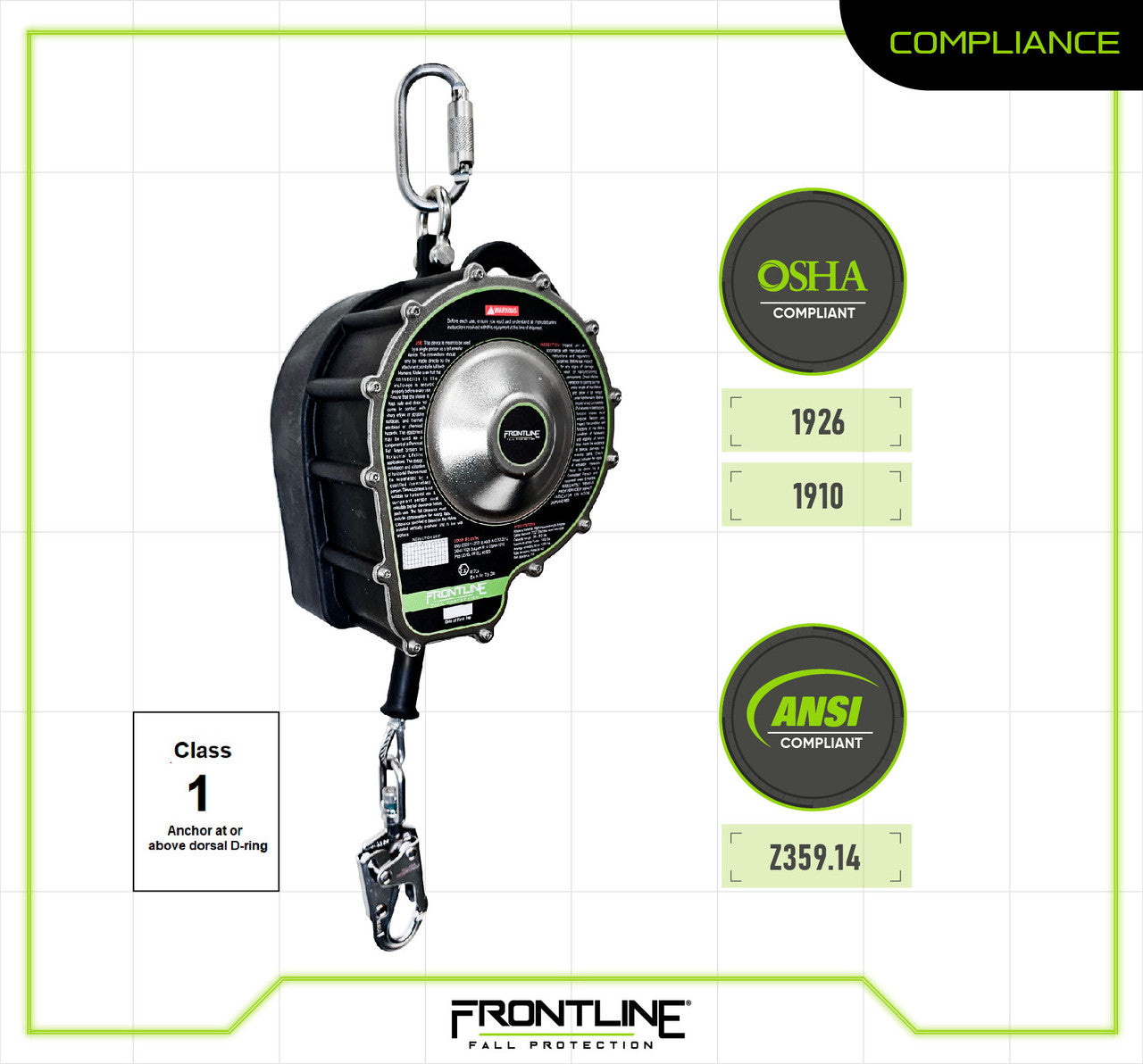 Frontline RSBC Sealed Block Stainless Steel Self Retracting Lifeline