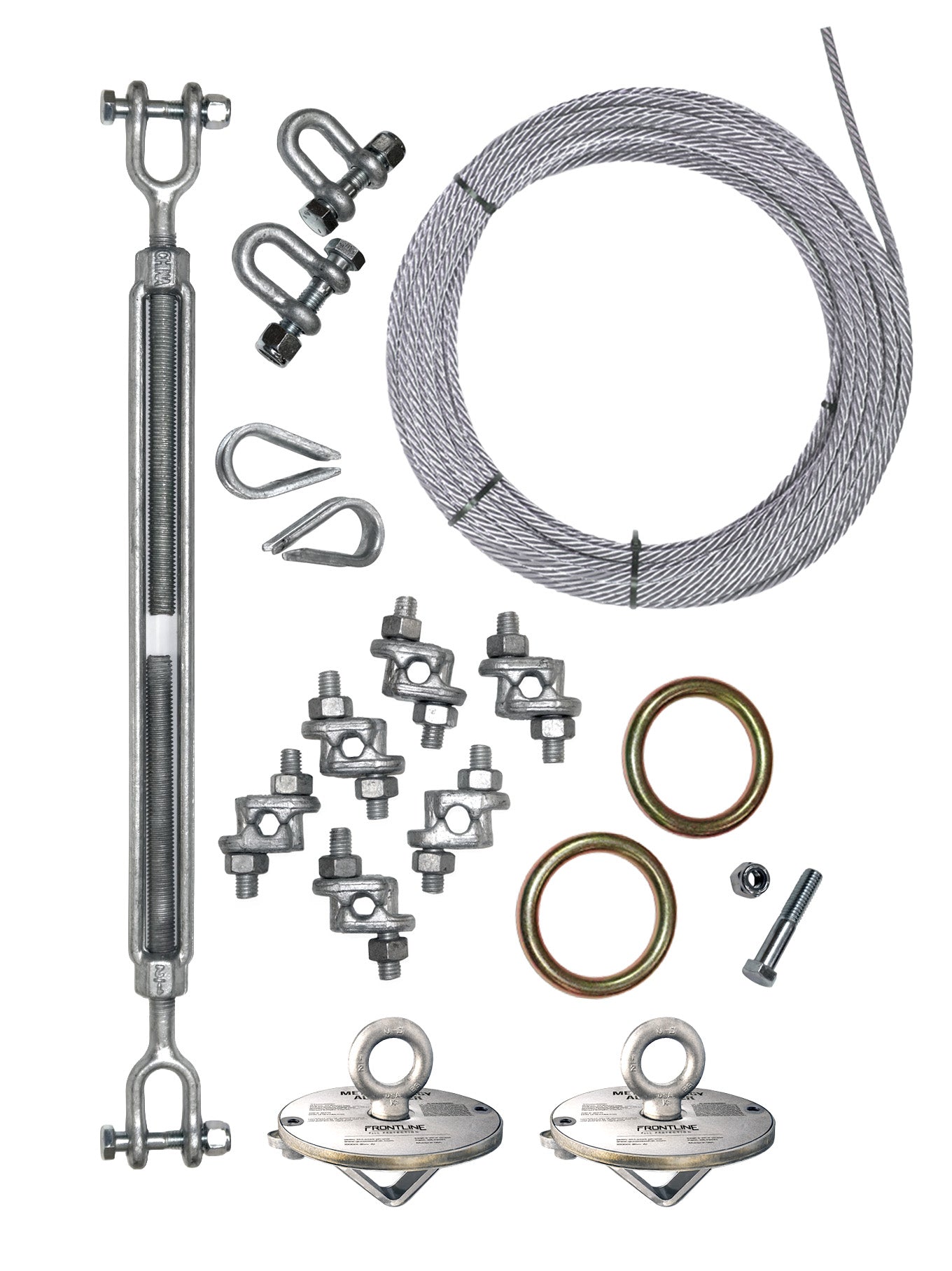 Frontline HLC-MPA Two Person Cable Horizontal Lifeline System with Plate Absorber