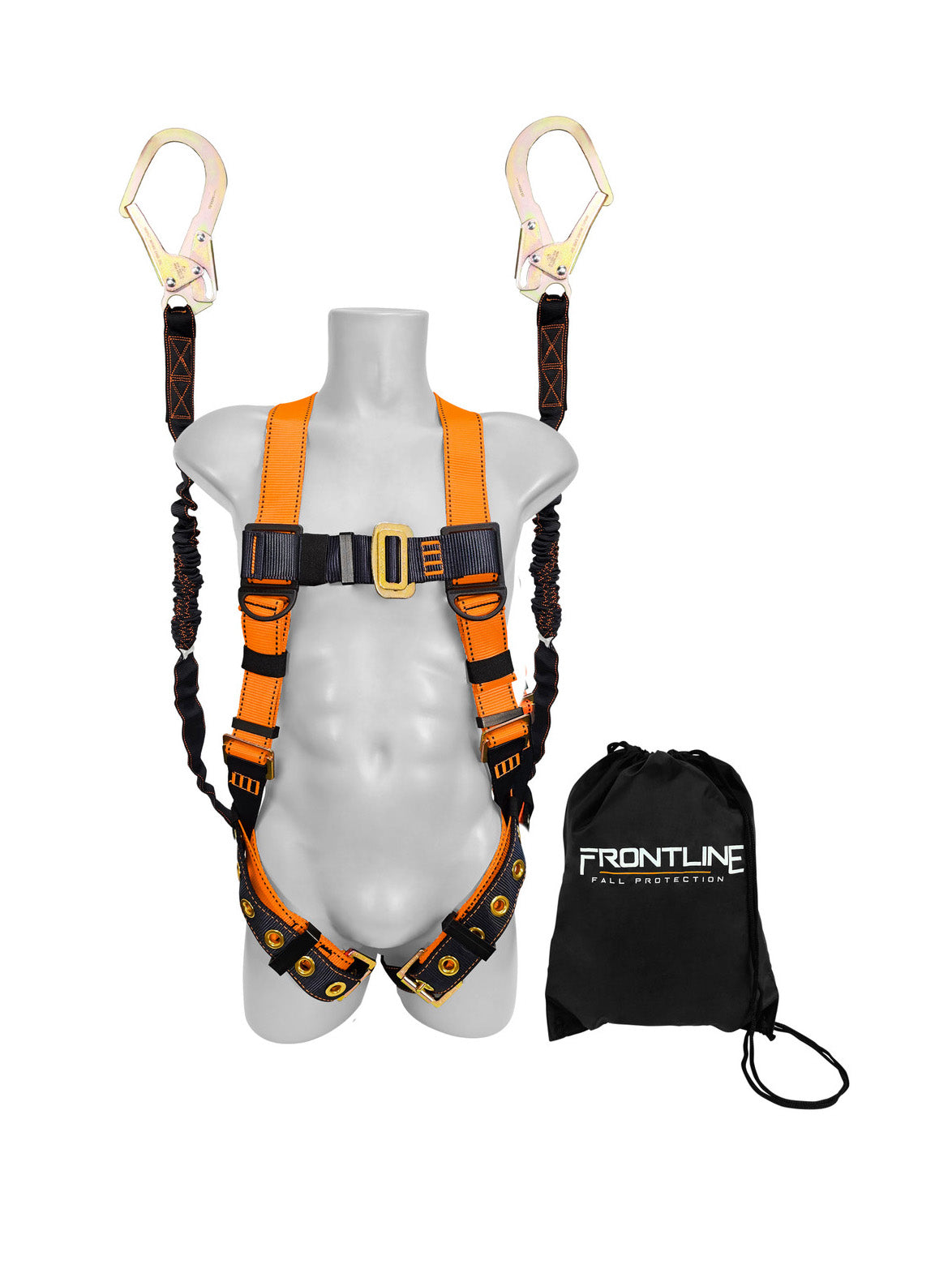 Frontline K100-62R Combat™ Compliance Kit - Harness, 6' Double Rebar Hook Leg Lanyard and Drawstring Bag