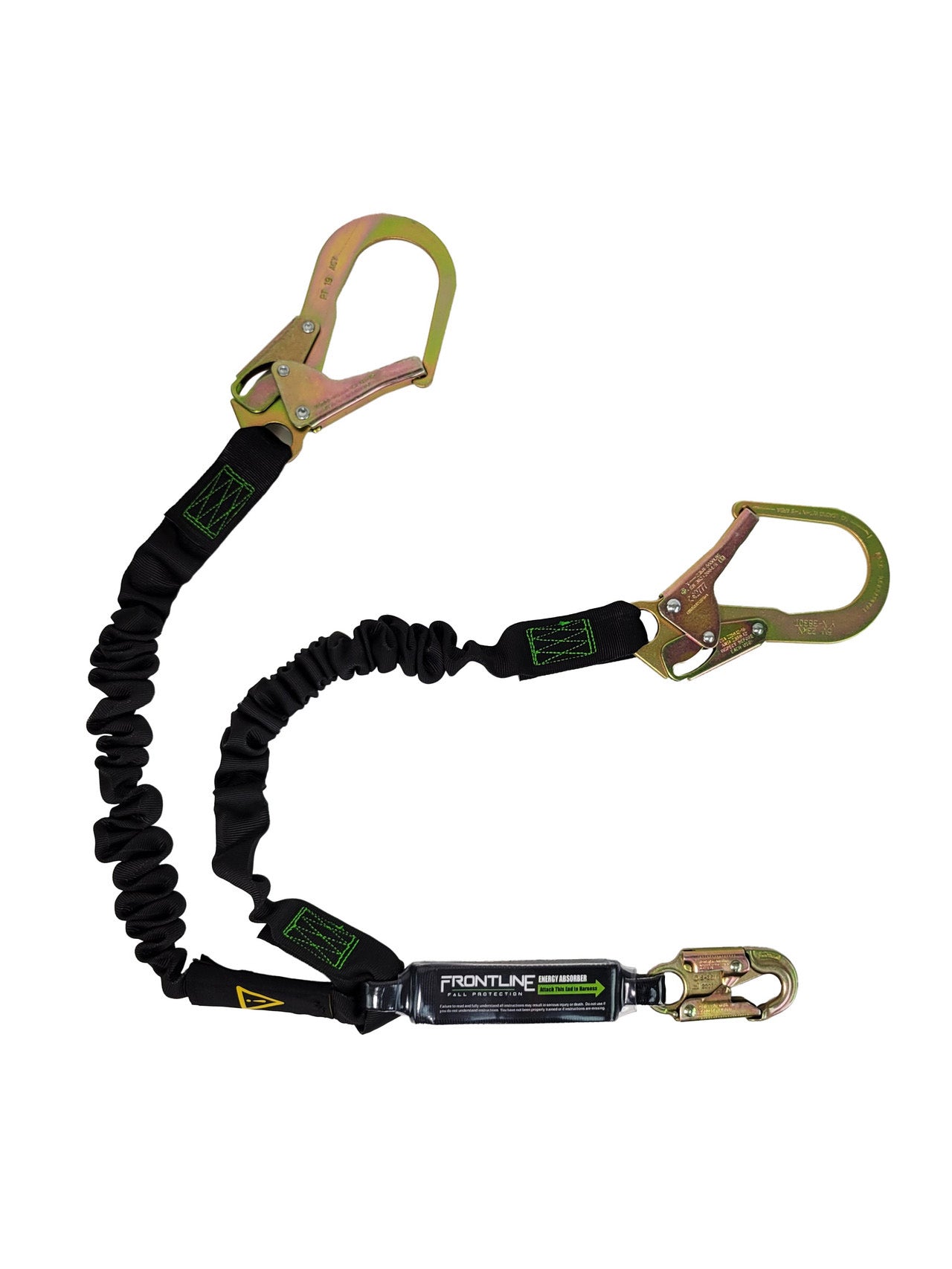 Frontline LES62R-US Patriot™ 6' Double Leg Elastic Lanyard with Rebar Hook Ends - Made in USA