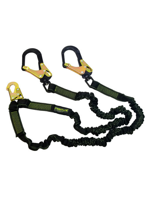 Frontline LIS62RA Elite Lite™ Elastic Twin Leg 6' Aluminum Rebar Hook Lanyard