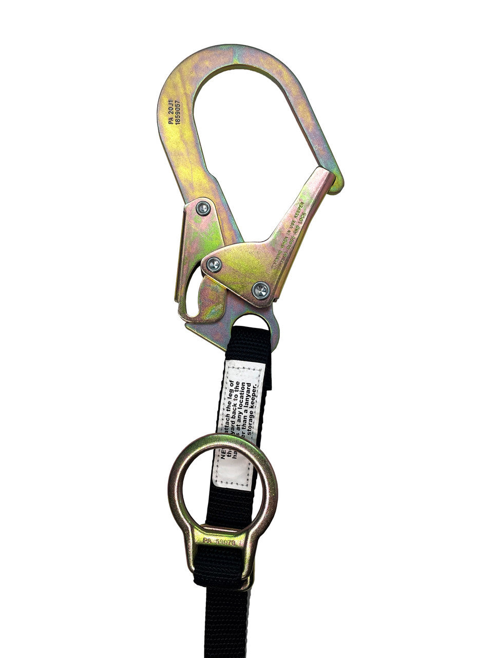Frontline LPO62RADJ Combat™ 6' Tie-Back Double Leg Shock Absorbing Lanyard with Rebar Hooks