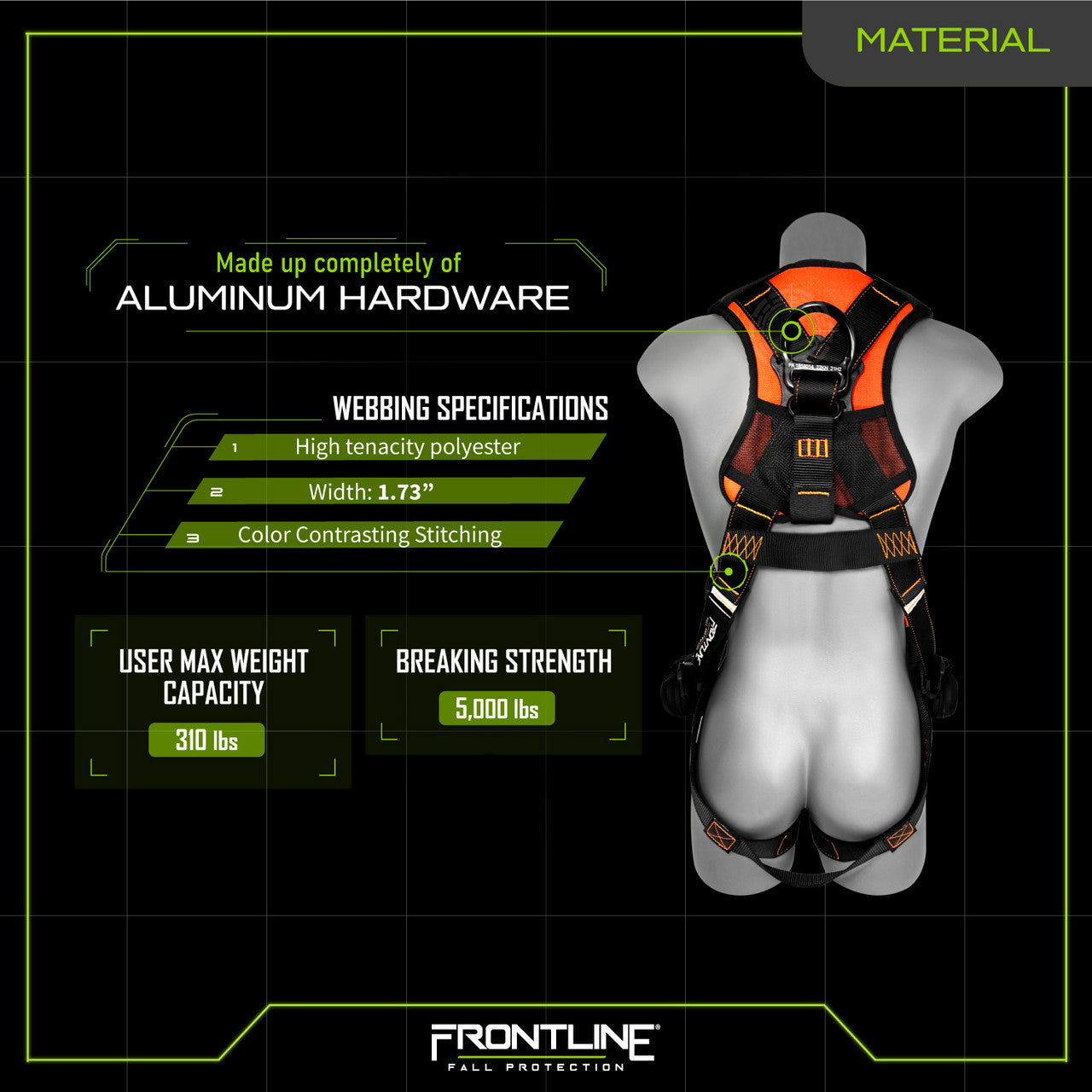 Frontline 110VTB Combat™ Lite Vest Style Harness with Aluminum Hardware and Suspension Trauma Straps