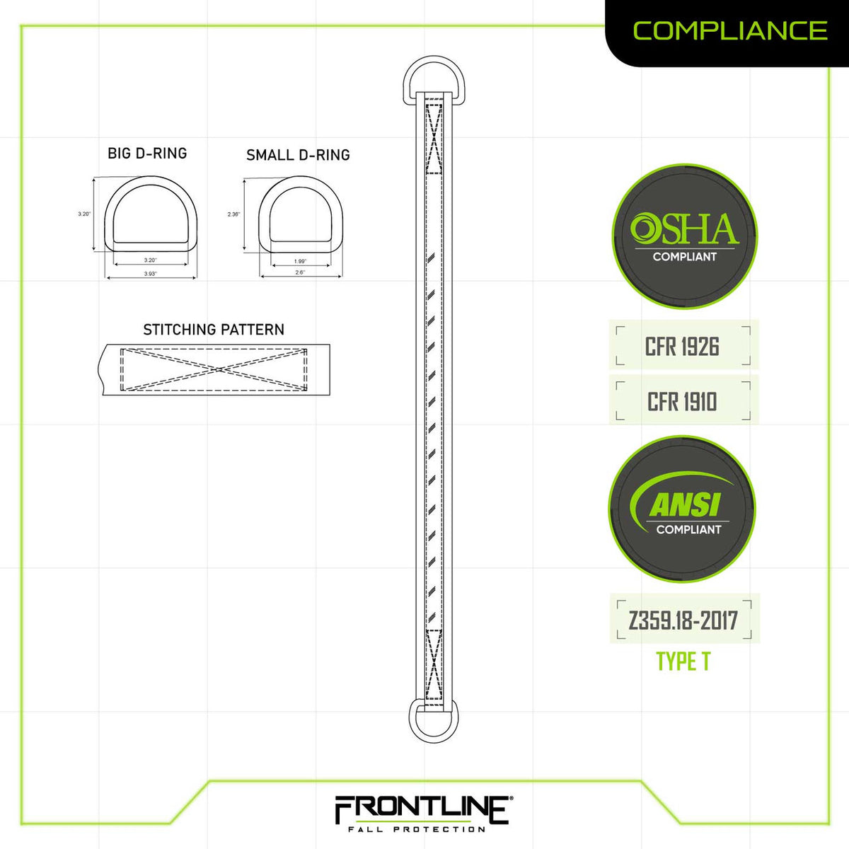 Front Line Systems Frontline MPS Cross Arm Strap with Reinforced Webbing – Frontline Fall ...