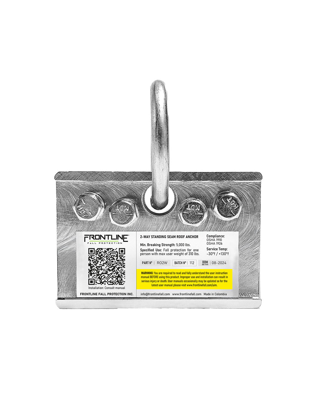 Frontline RO2W 2-Way Standing Seam Roof Anchor