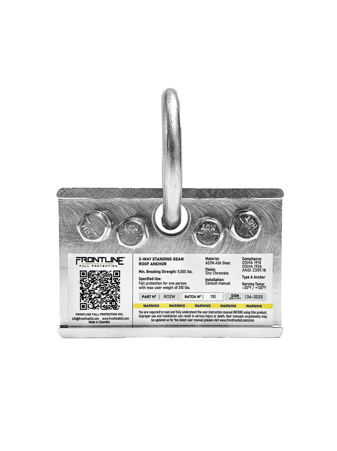 Frontline RO2W 2-Way Standing Seam Roof Anchor