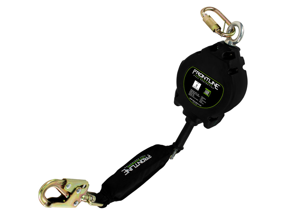Frontline Fall Protection Rpg50 Frontline RPGLE Leading Edge Cable Single Leg SRL with Steel Snap Hook ...