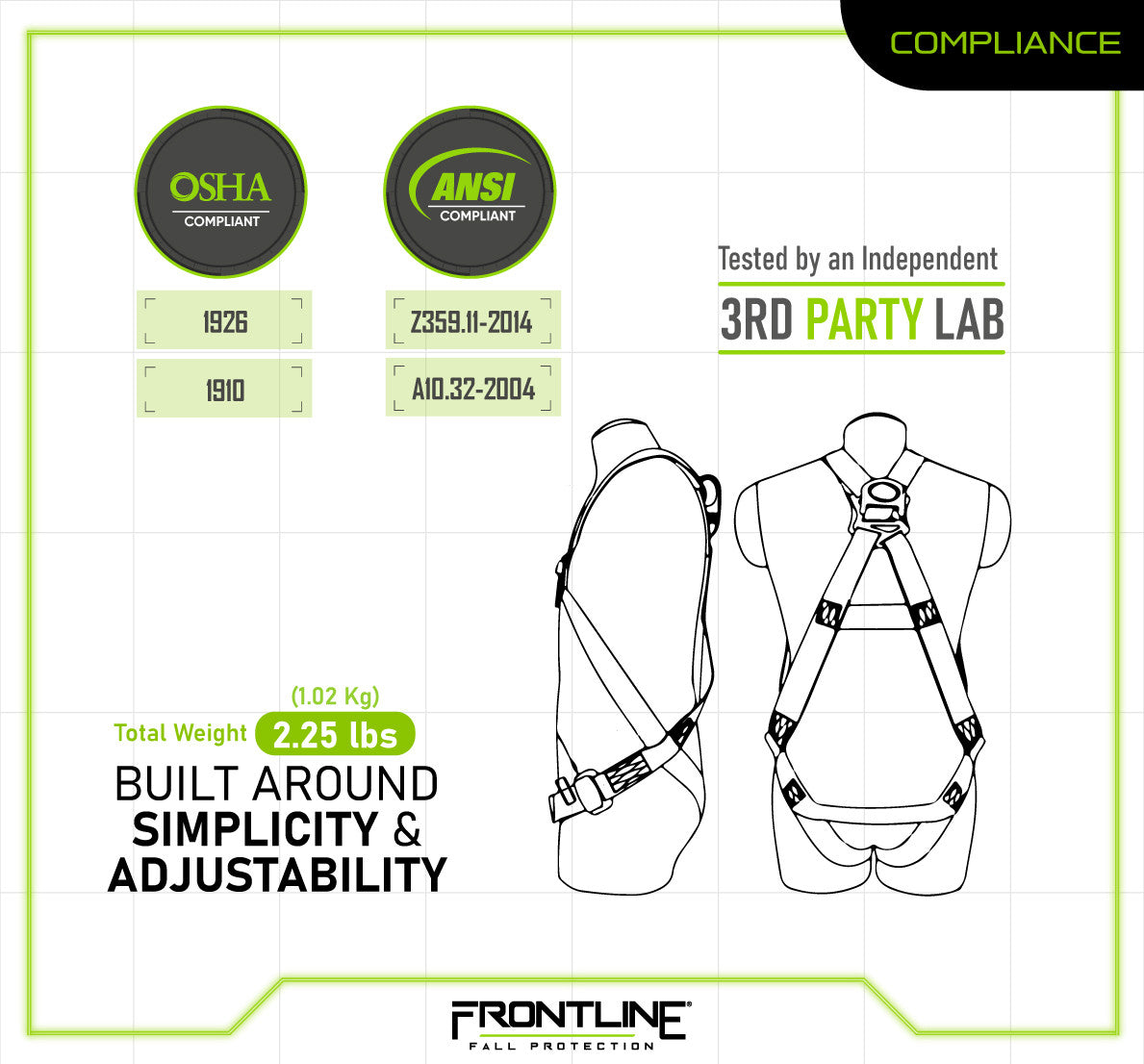 Frontline 100VMB Combat™  Economy Series Full Body Harness (Uni)