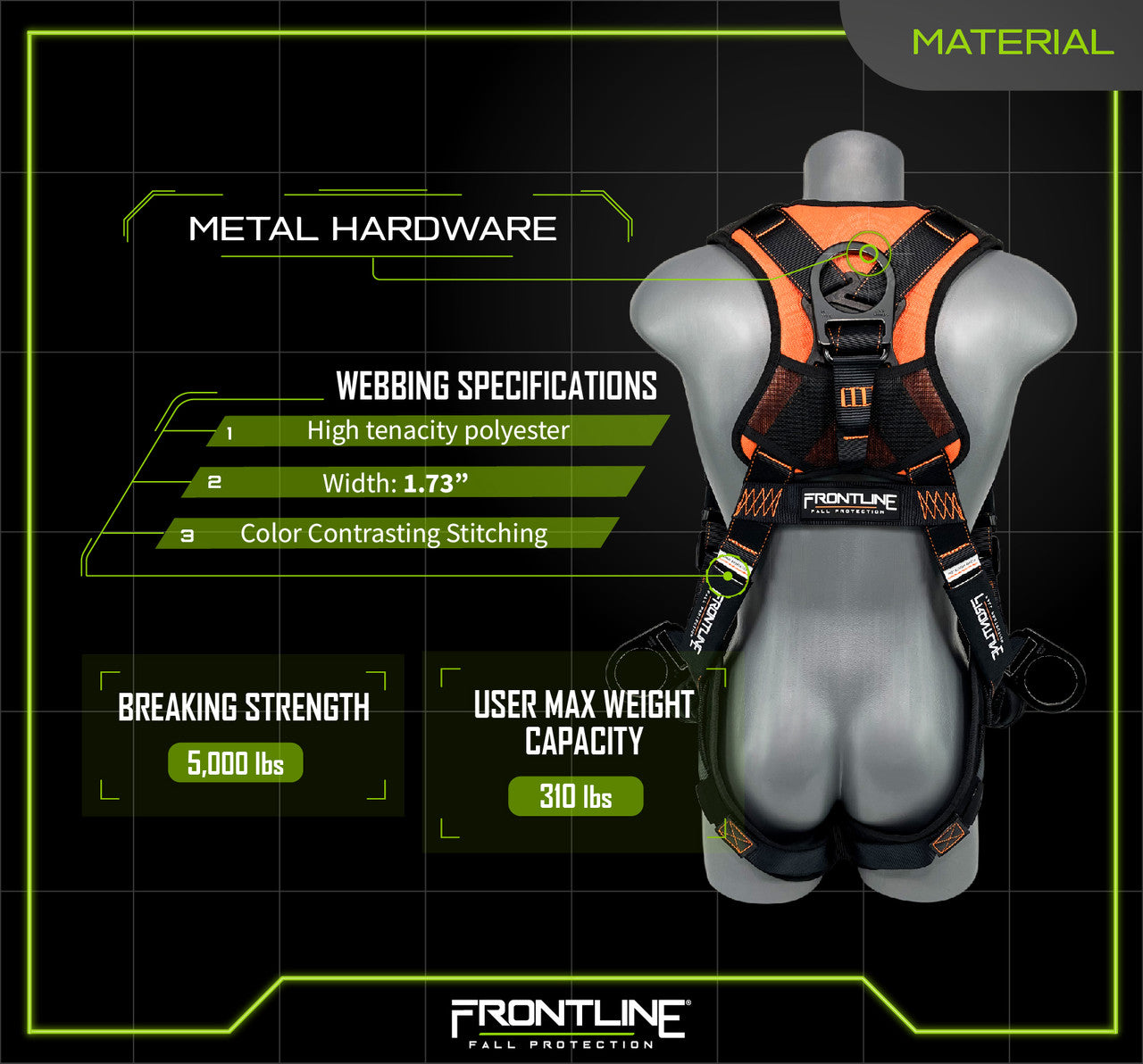 Frontline 105CFTB Combat™ Vest Style Harness with Front Side D-Rings and Suspension Trauma Straps