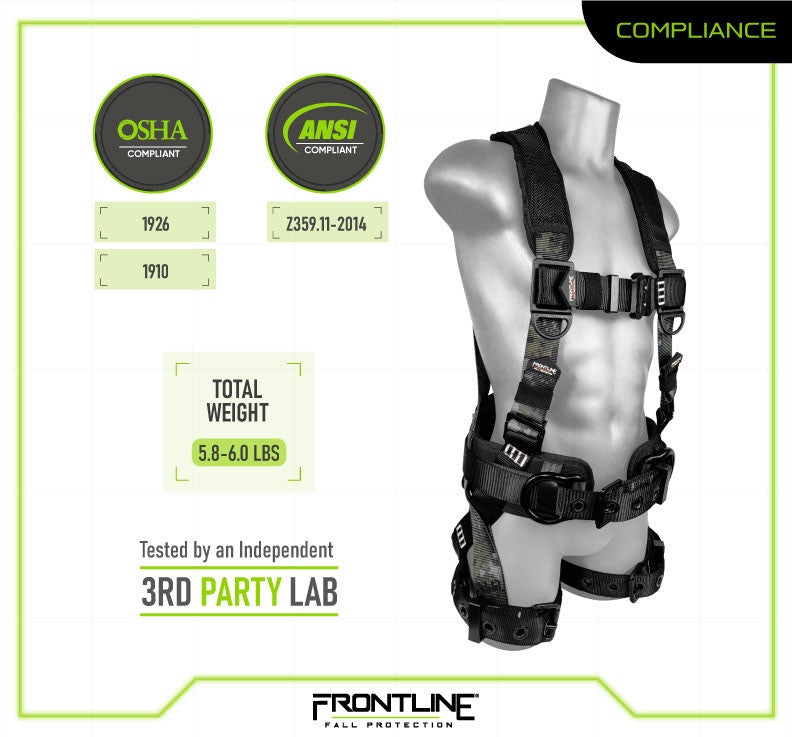 Frontline 110CTB-DC Digital Camo Full Body Harness with Aluminum Hardware and Suspension Trauma Straps