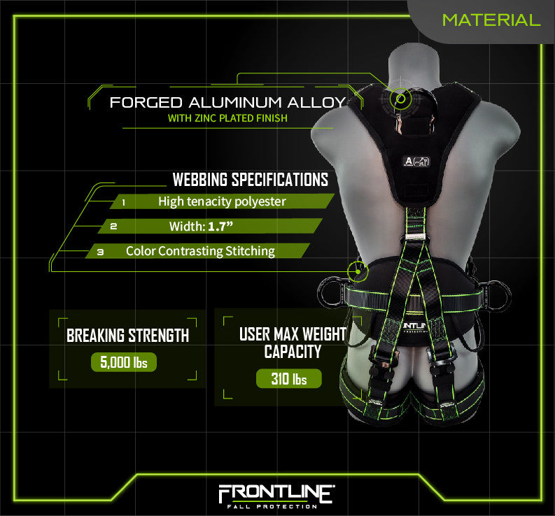 Frontline 200RE Elite™ Lite Climbing/Rescue Full Body Harness with Aluminum Quick Connect Buckles