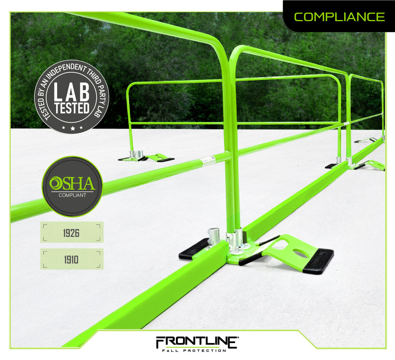 Frontline GUS-FXD Guardrail System for Concrete or Steel Substrates