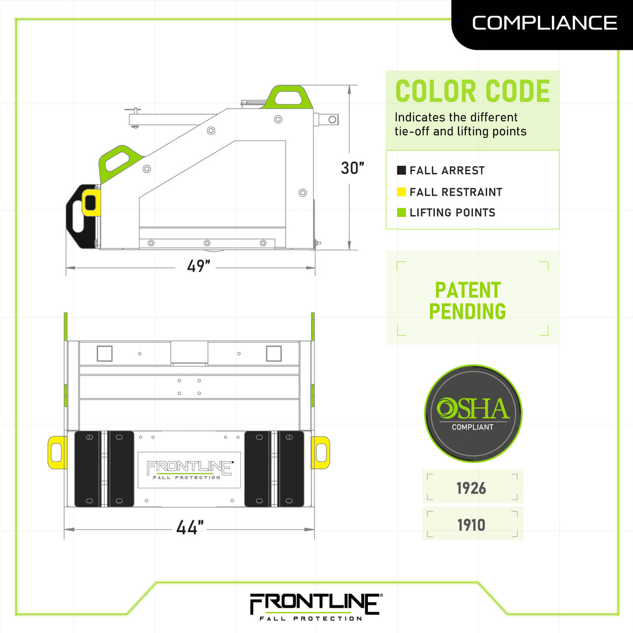 Frontline CMT04 Commando Tank Non-Penetrating Fall Protection Cart