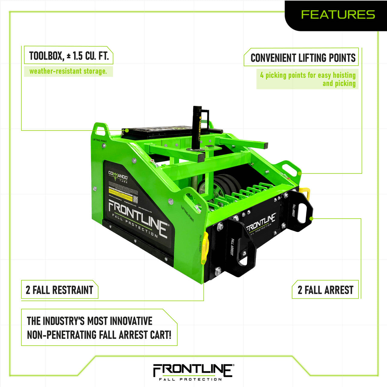 Frontline CMT04 Commando Tank Non-Penetrating Fall Protection Cart