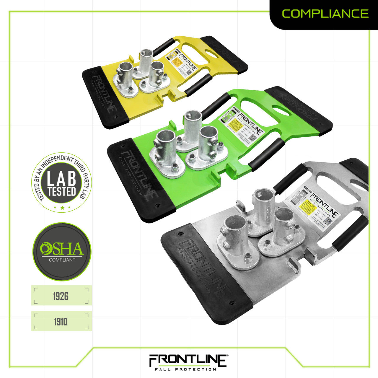 Frontline GUS05 Universal 5' Guardrails with Bases Complete Kit (50')