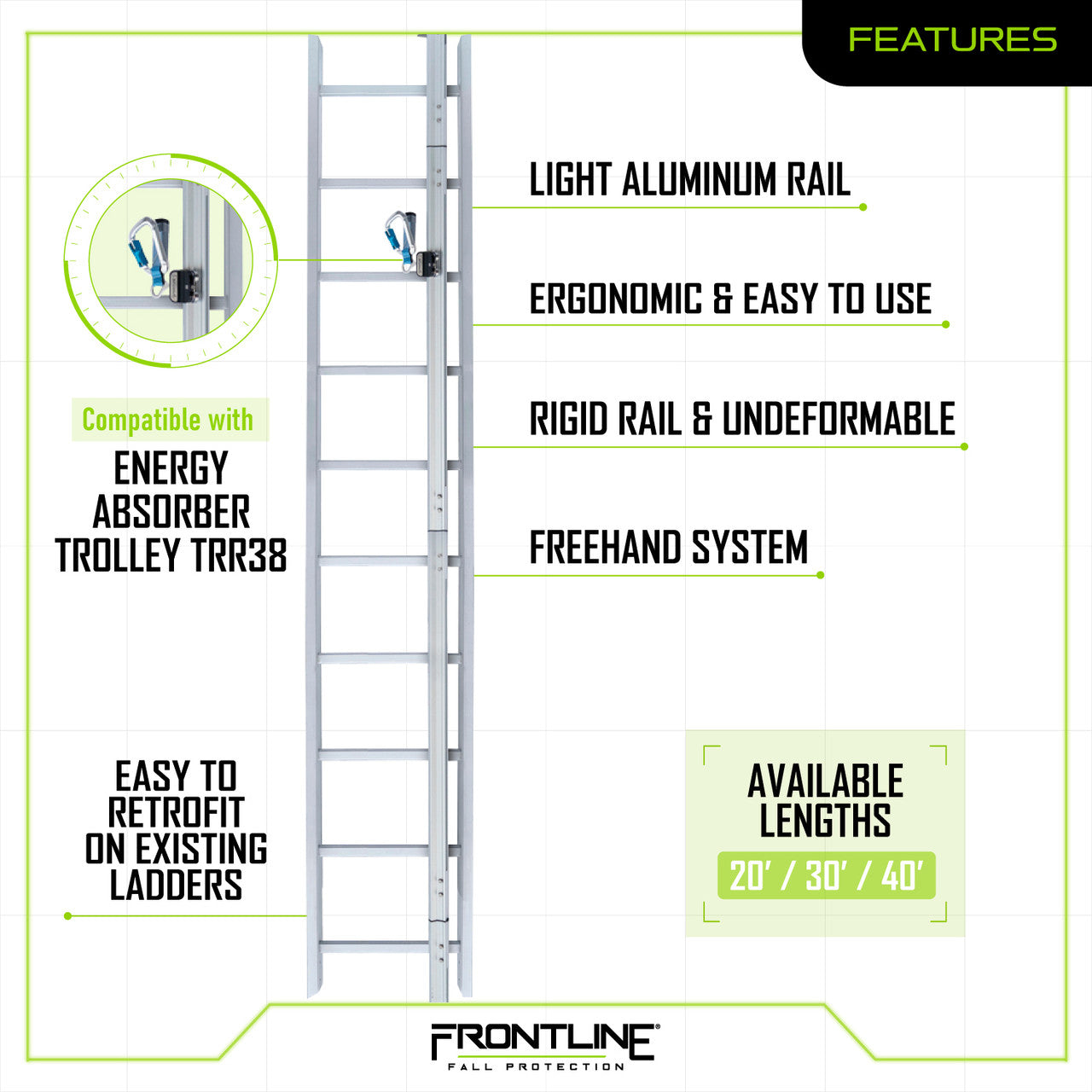 Frontline VLRS Securail Pro Vertical Lifeline System