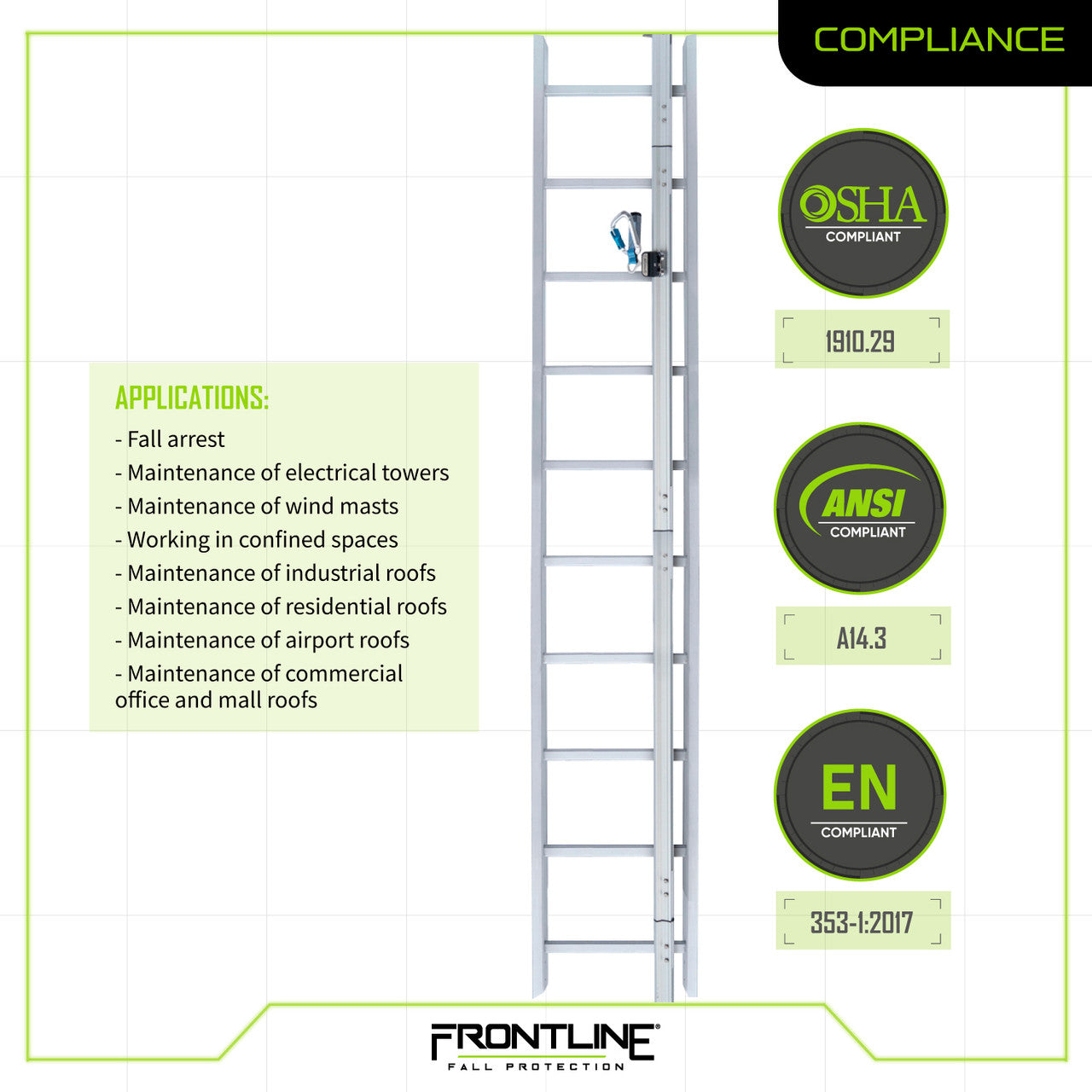 Frontline VLRS Securail Pro Vertical Lifeline System