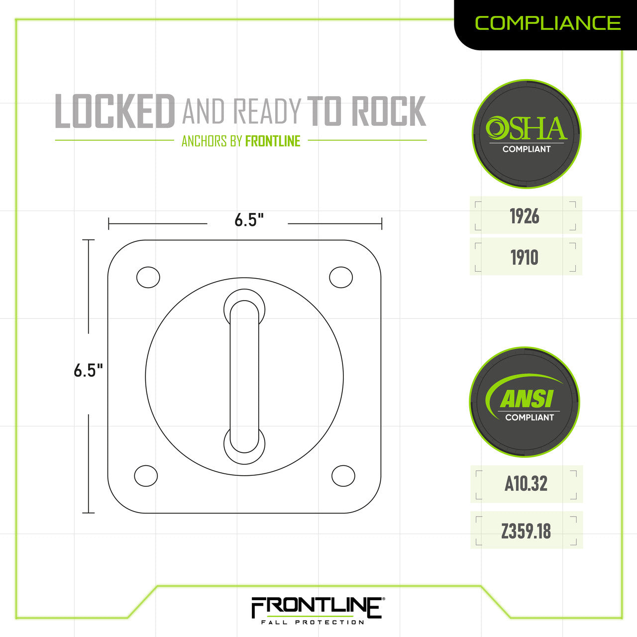 Frontline COP02-10K Concrete and Steel 10k Lbs Reusable Anchor Plate