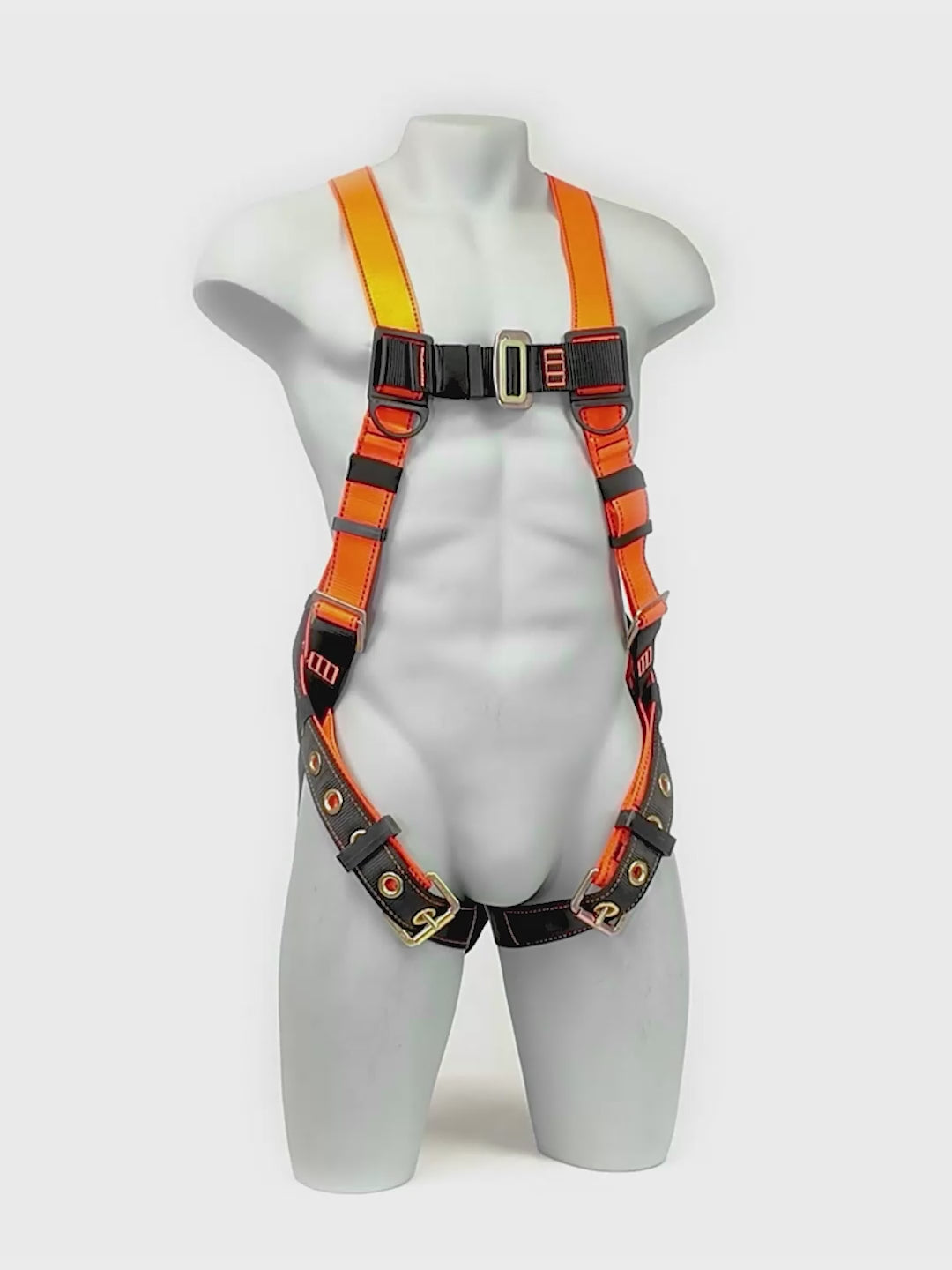 Load video: Frontline 100VTB Combat™  Economy Series Full Body Harness with Tongue Buckle Legs (Uni)