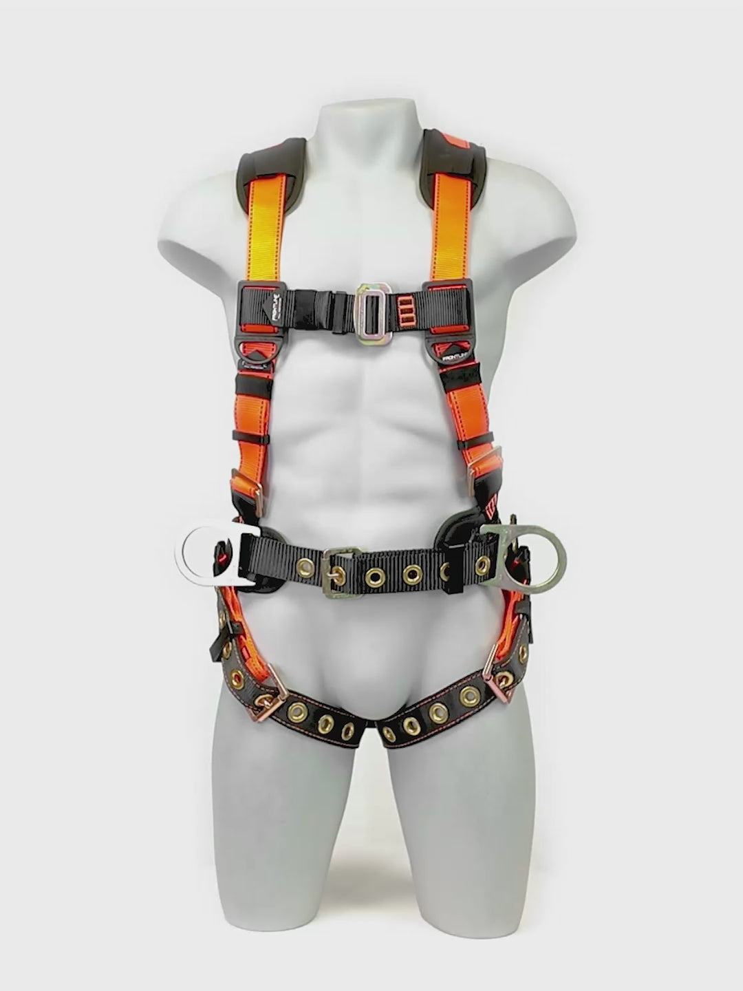 Load video: Frontline 50CTB Combat™ Construction Style Full Body Harness with Tongue Buckle Belt &amp; Legs