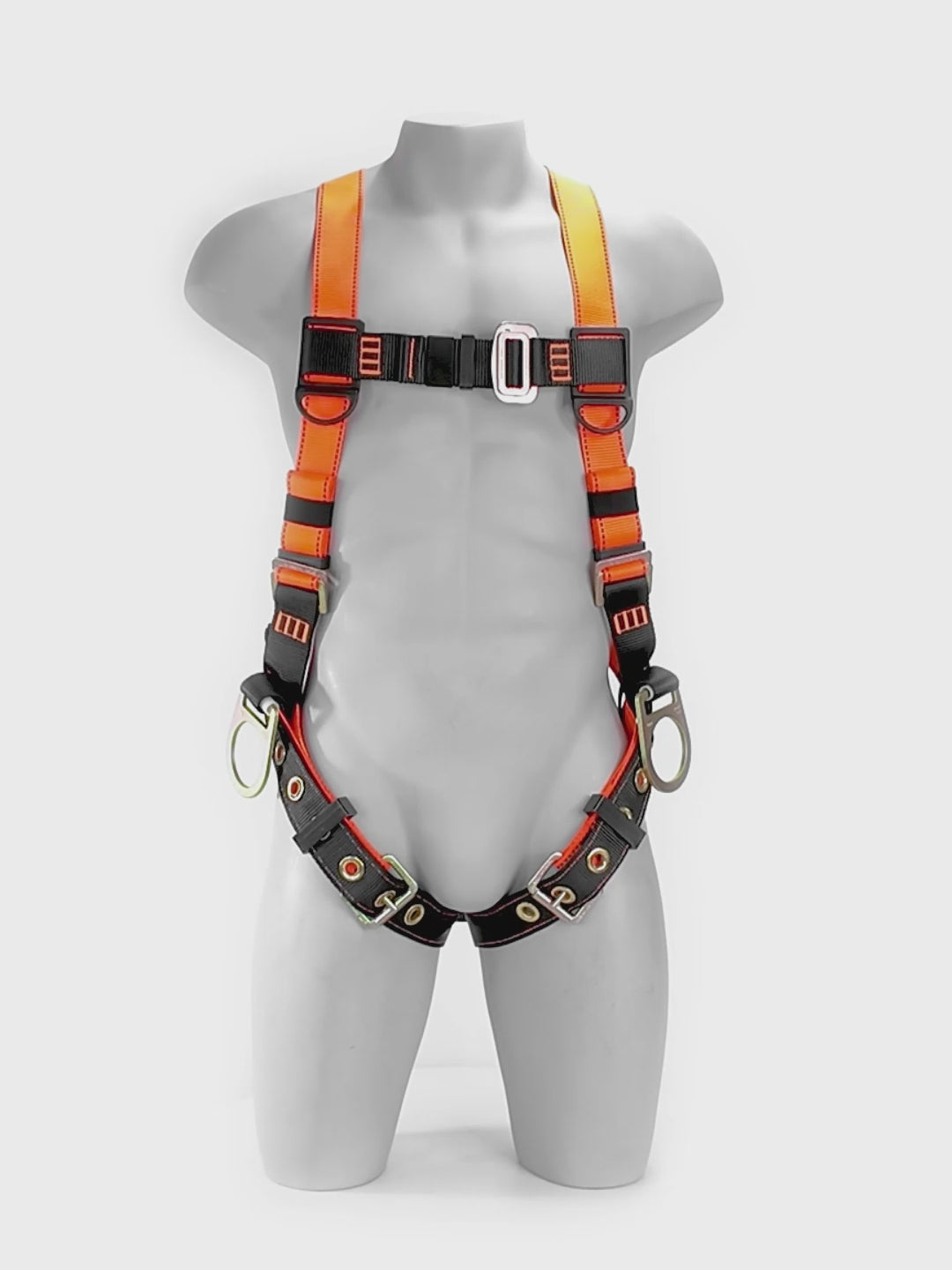 Load video: Frontline 100VTB-UN-3D Combat™ Economy Series Full Body Positioning Harness with 3D Rings (Uni)